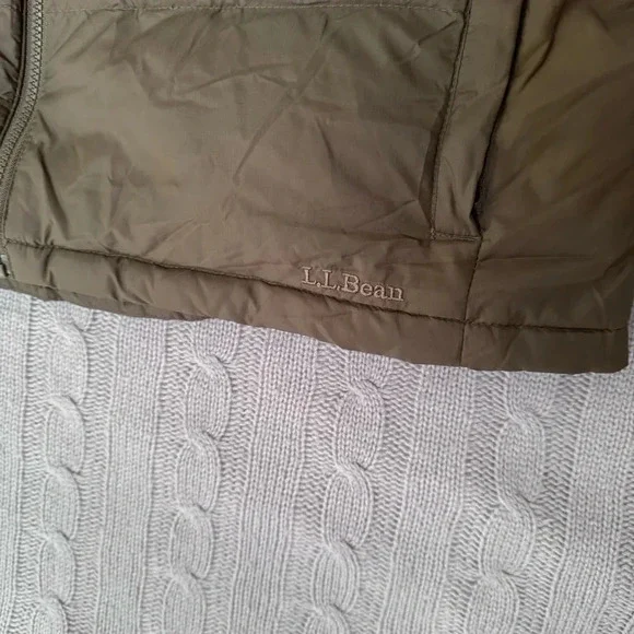 VTG LL Bean Vest Men's XL Dark Green Down Fill Zip Security Pocket Vintage - Picture 12 of 13